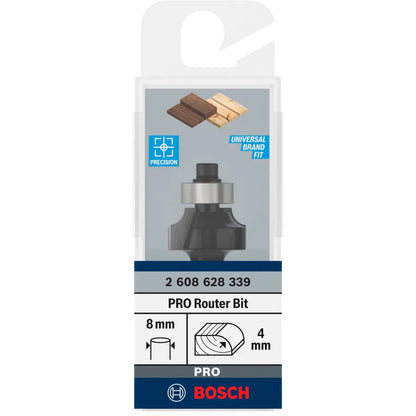BOSCH PRO Router Bit Rounding Over, R 4, Shank 8 mm 2608628339