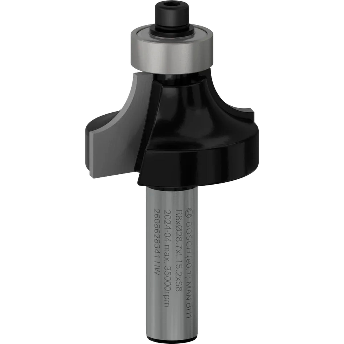 BOSCH PRO Router Bit Rounding Over, R 8, Shank 8 mm 2608628341