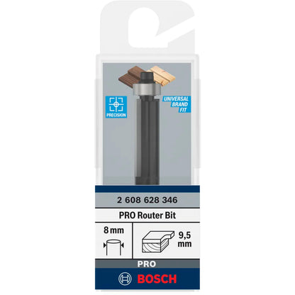 BOSCH PRO Router Bit Bottom Bearing Flush Trim, Ø 9.5 x L 25.4, Shank 8 mm 2608628346