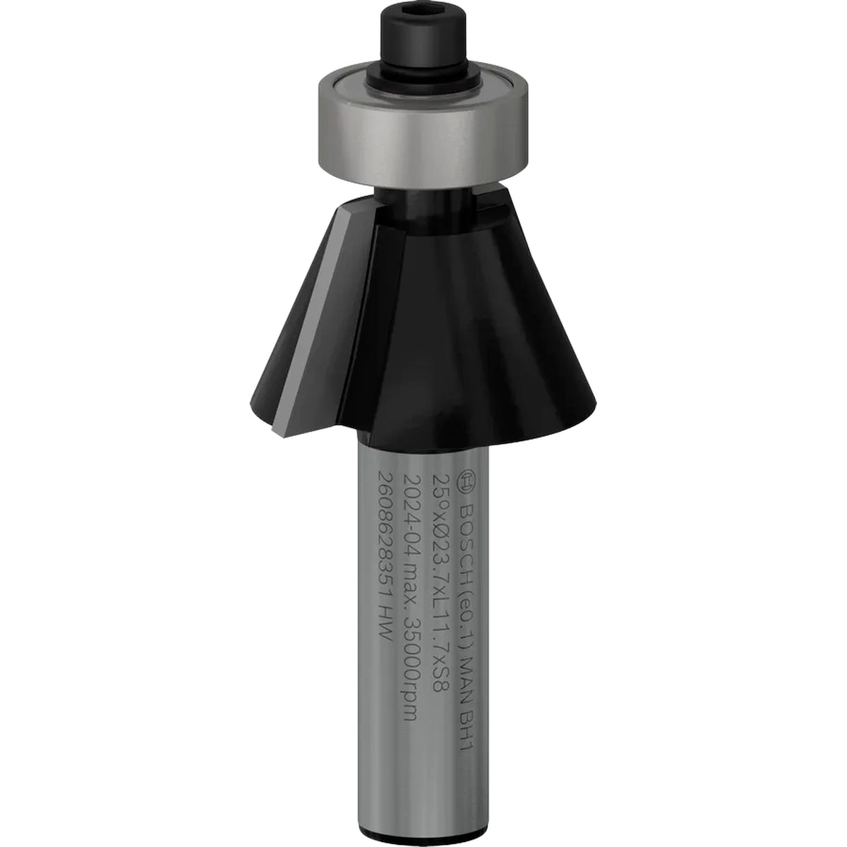BOSCH PRO Router Bit Chamfer, 25°, Shank 8 mm 2608628351