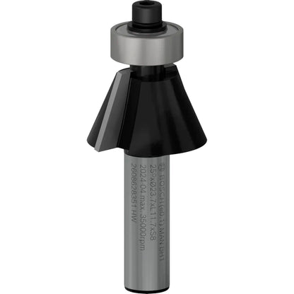 BOSCH PRO Router Bit Chamfer, 25°, Shank 8 mm 2608628351
