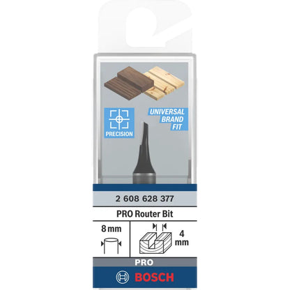 BOSCH PRO Router Straight Bit, One Flute, Ø 4 x L 8, Shank 8 mm 2608628377