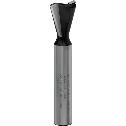 BOSCH PRO Router Dovetail Bit, 15°, Shank 8 mm 2608628408