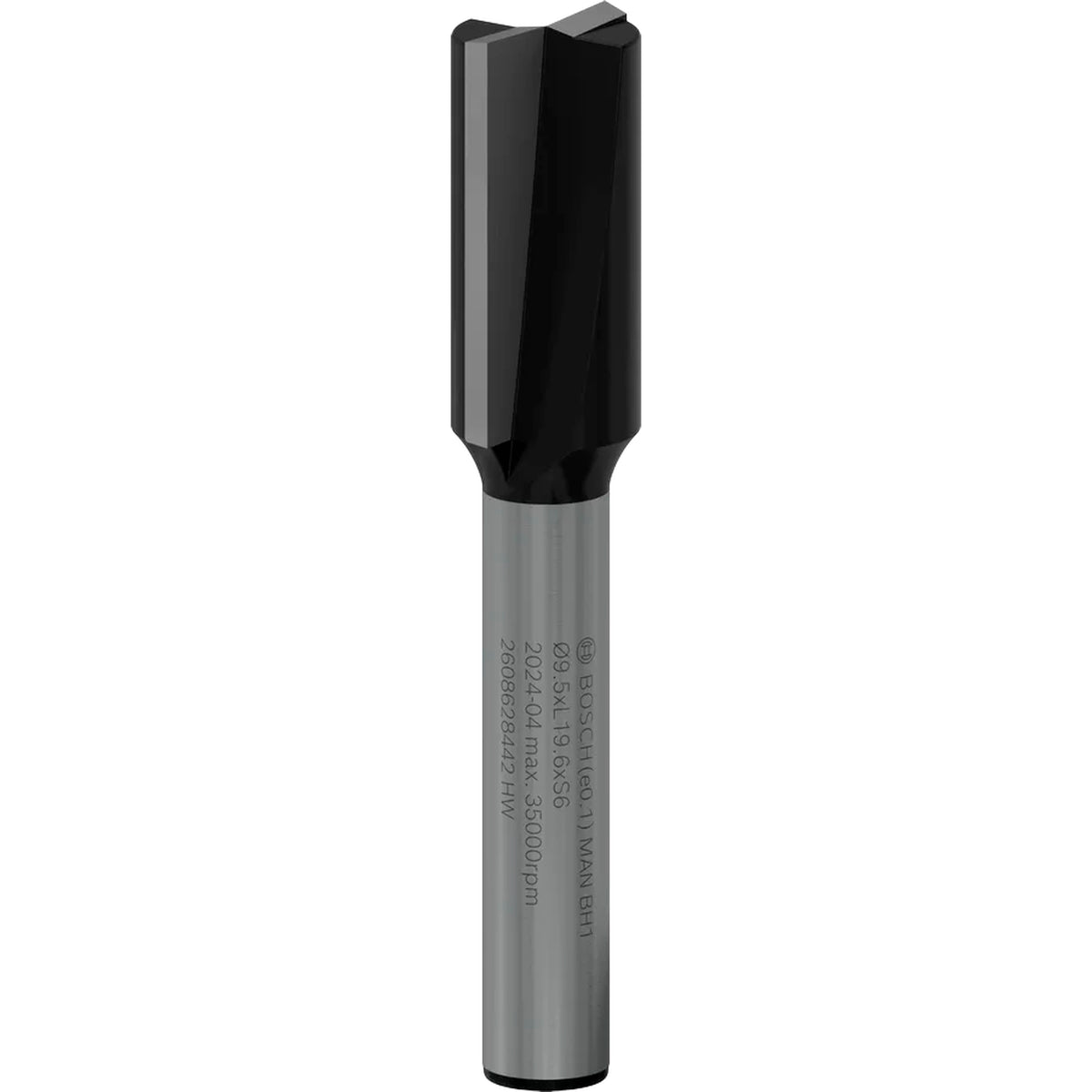 BOSCH PRO Router Straight Bit, Two Flutes, Ø 9.5 x L 19.6, Shank 6 mm 2608628442
