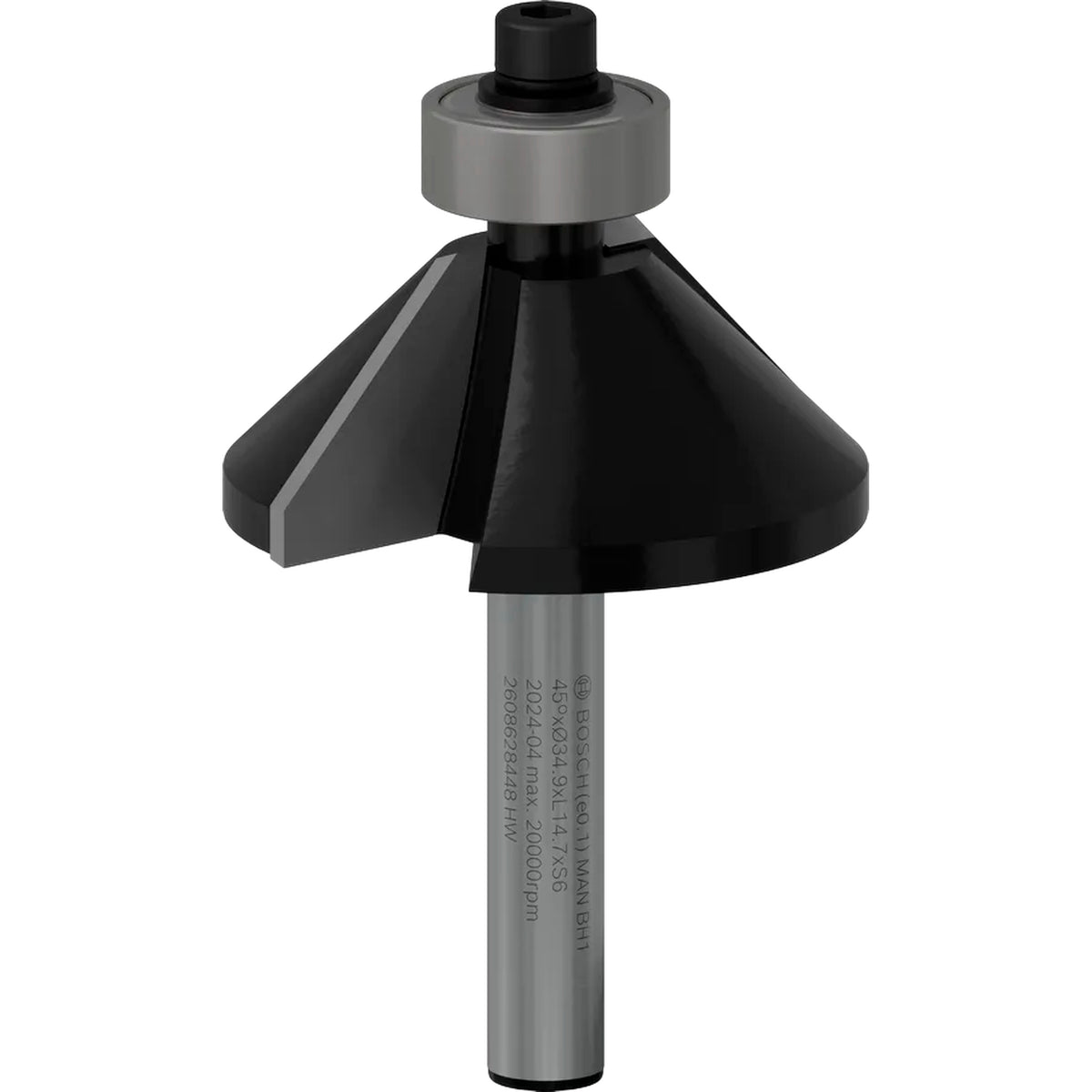 BOSCH PRO Router Bit Chamfer, 45°, Shank 6 mm 2608628448