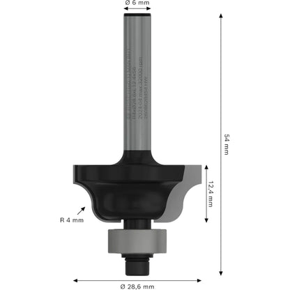 BOSCH PRO Router Bit Roman Ogee, R 4, Shank 6 mm 2608628454