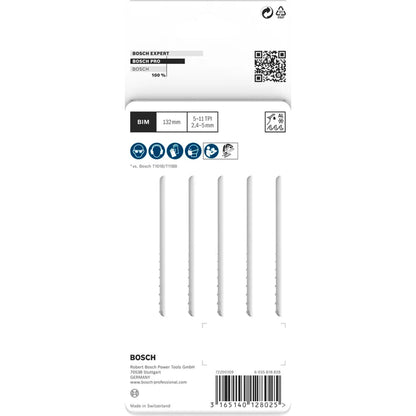 BOSCH PRO Multi Material thick and thin T345XF Jigsaw Blade, 132 mm, 5 pcs 2608634994