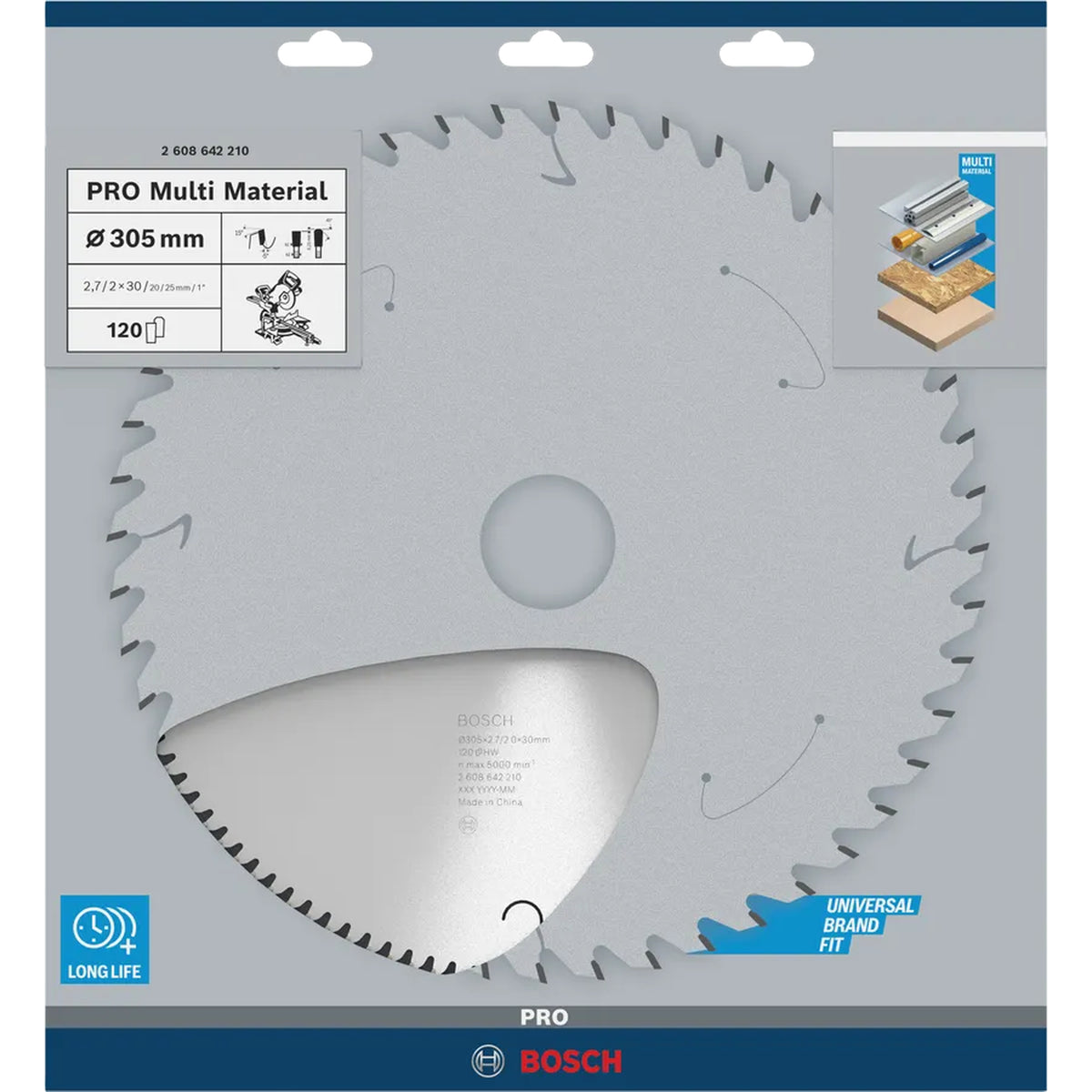 BOSCH PRO Multi Material Circular Saw Blade, 305 x 2.7 x 30 mm 2608642210