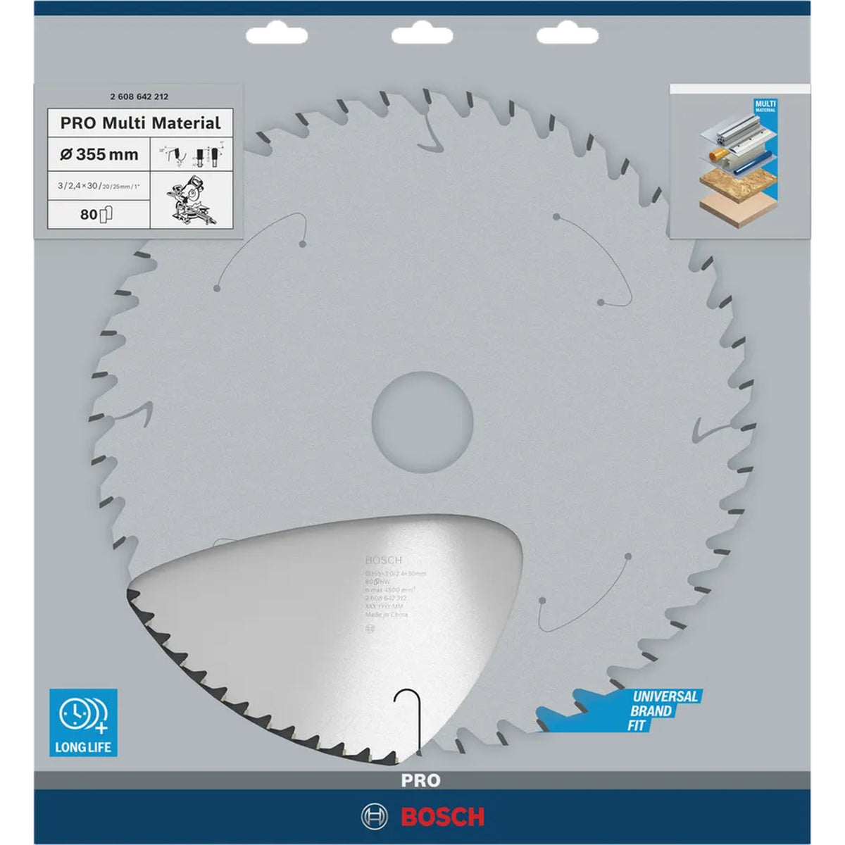 BOSCH PRO Multi Material Circular Saw Blade, 355 x 3 x 30 mm 2608642212