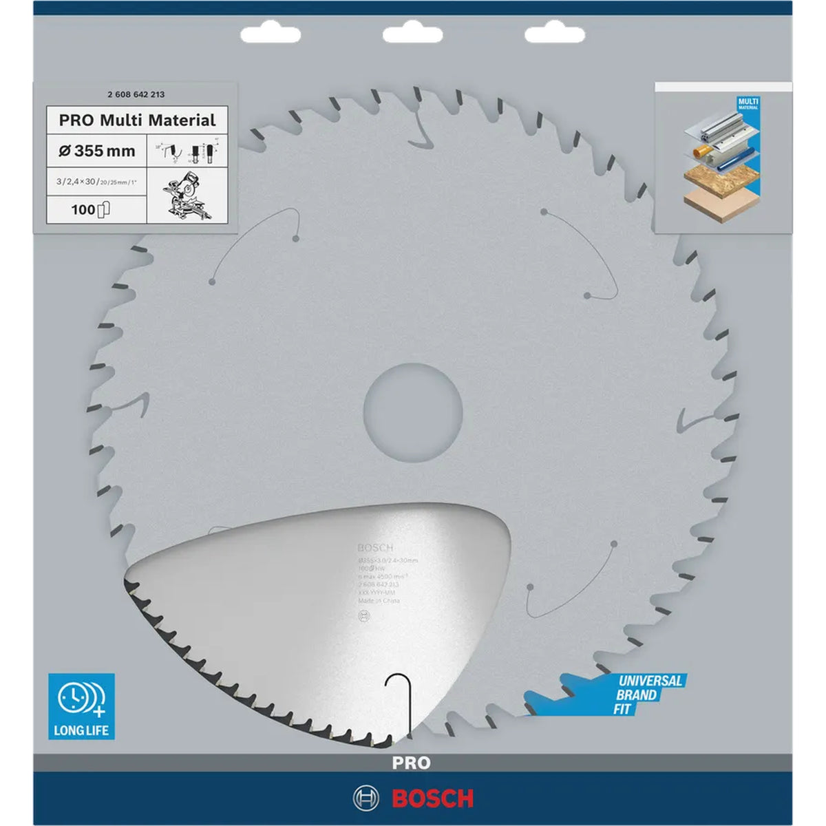 BOSCH PRO Multi Material Circular Saw Blade, 355 x 3 x 30 mm 2608642213