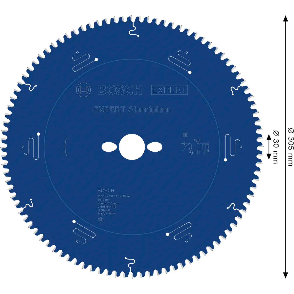 BOSCH EXPERT Aluminium Circular Saw Blade, 305 x 2.8/2 x 30 mm, T96 2608644115
