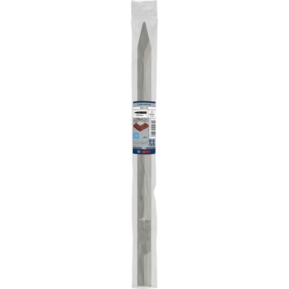 BOSCH PRO HEX-4C Pointed Chisel 28 mm, 28 x 520 mm 2608690562