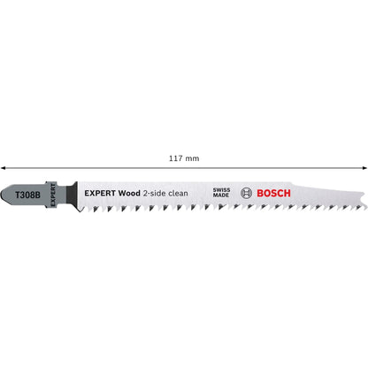 BOSCH EXPERT ‘Wood 2-side clean’ T 308 B Jigsaw Blade 3-pc 2608900550