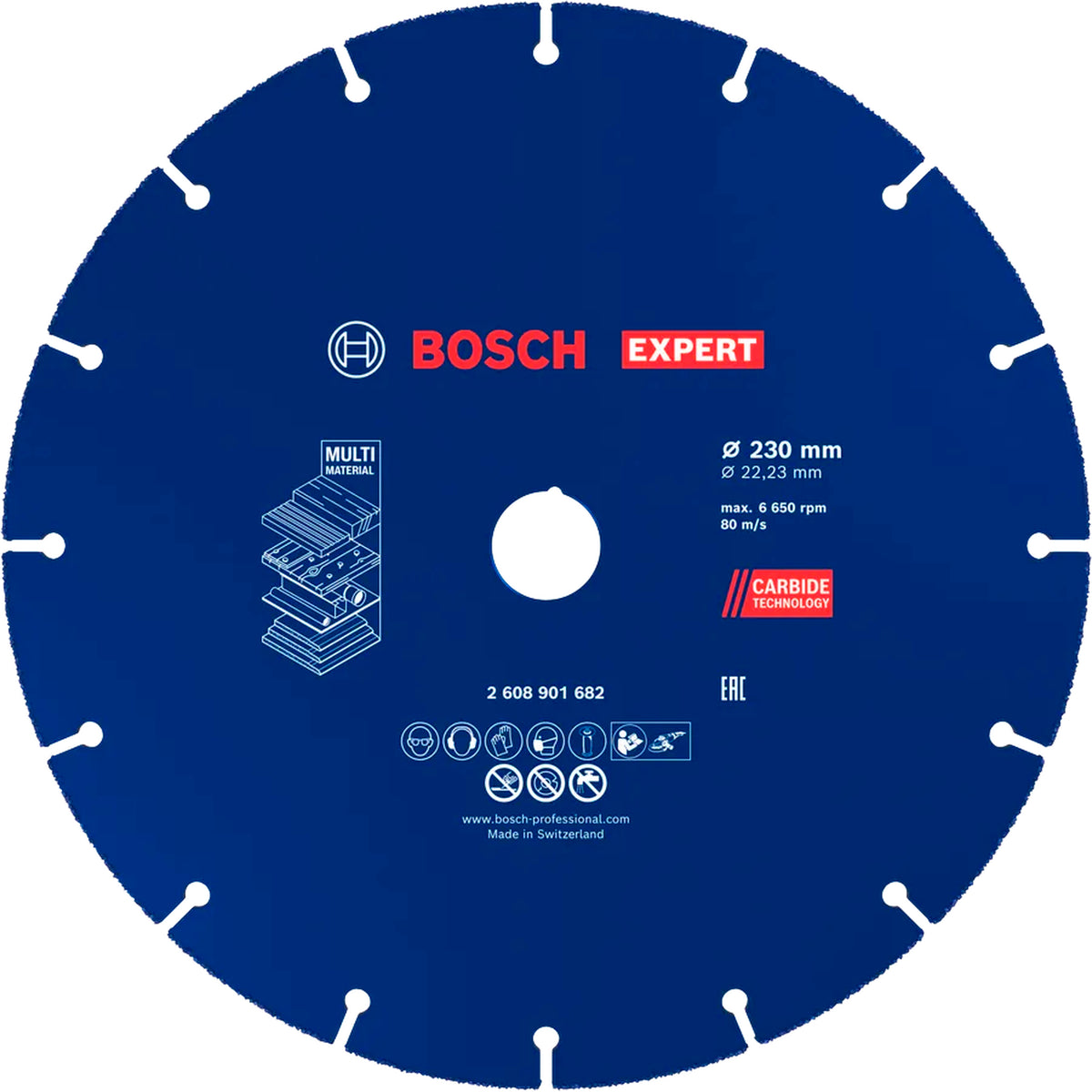 BOSCH EXPERT Multi Material Carbide Cutting Disc, 230 x 22.23 mm 2608901682