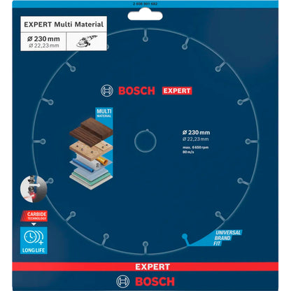 BOSCH EXPERT Multi Material Carbide Cutting Disc, 230 x 22.23 mm 2608901682