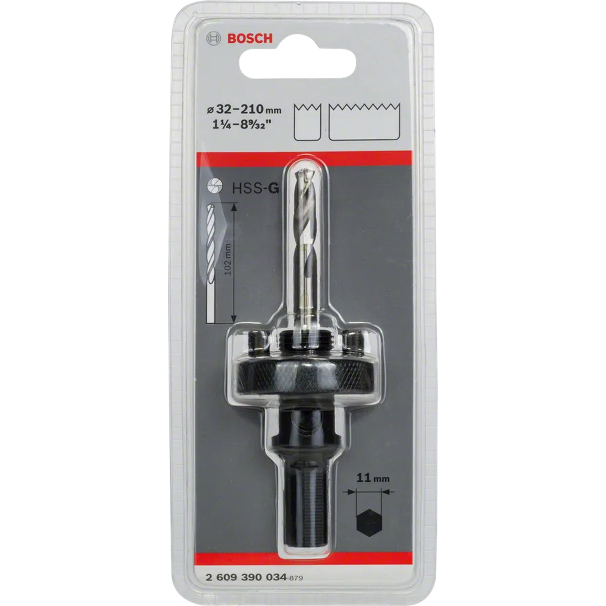 BOSCH Hexagon socket adapter for 32 - 210 mm hole saws 2609390034