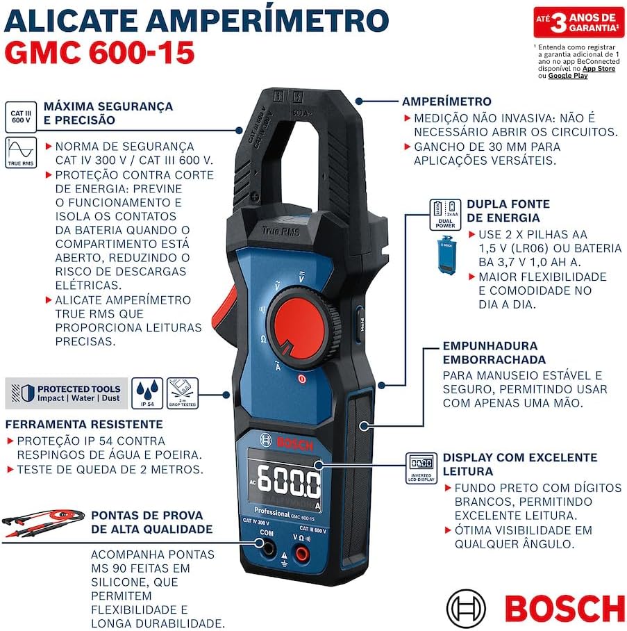 BOSCH GMC 600-15 Professional Clamp meter 0601077600