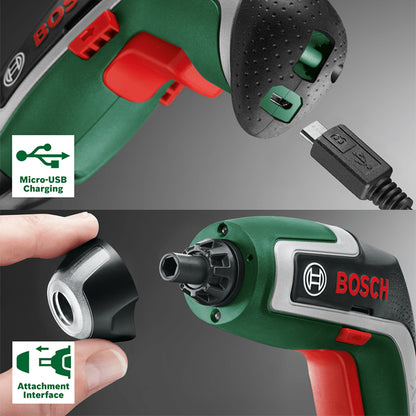 BOSCH IXO 7 CORDLESS SCREWDRIVER | مفك بطارية 3.6 فولت 2 امبير مع محول زاوية للعمل في الاماكن الضيقه