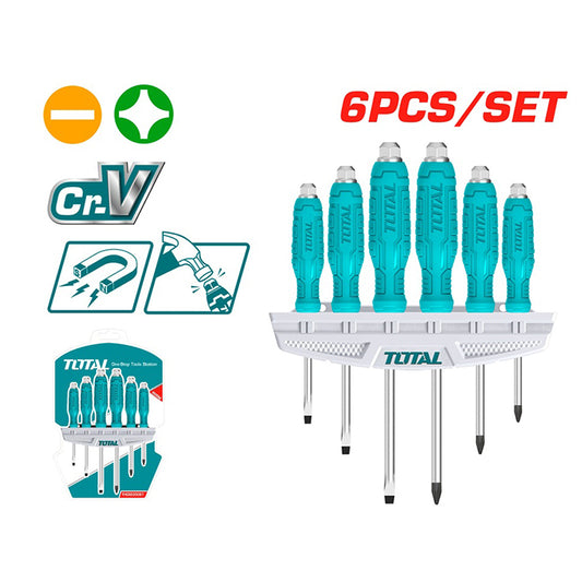 TOTAL THGSS35061 6PCS GO-THROUGH SCREWDRIVER SET | طقم مفك دق توتال 6 قطع