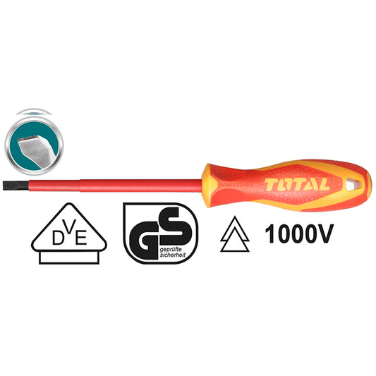 TOTAL THTIS6150 Insulated Slotted Screwdriver 1000V 6.5 X 150