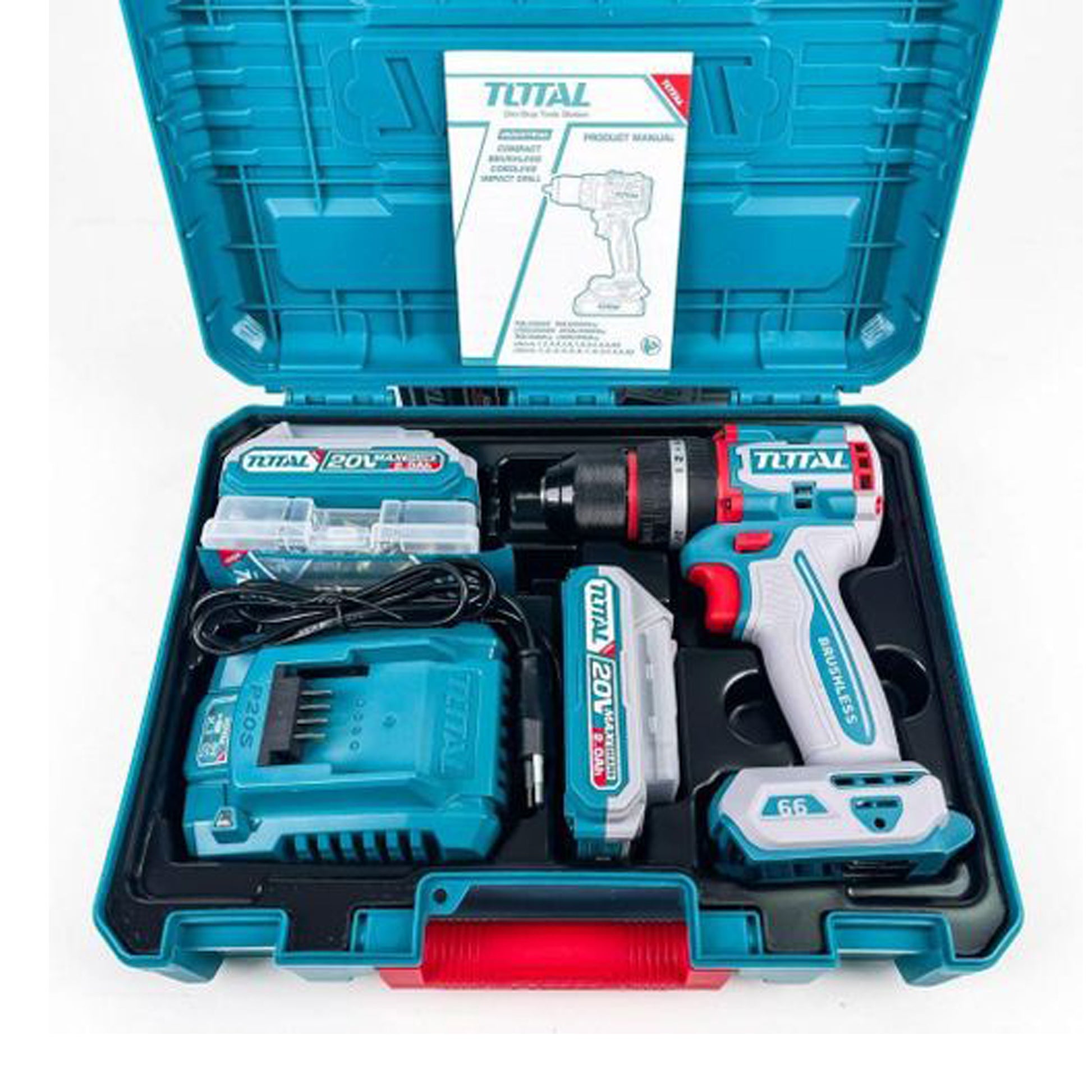 TOTAL TIDLI20668 Compact Brushless Cordless impact drill 20V 2A