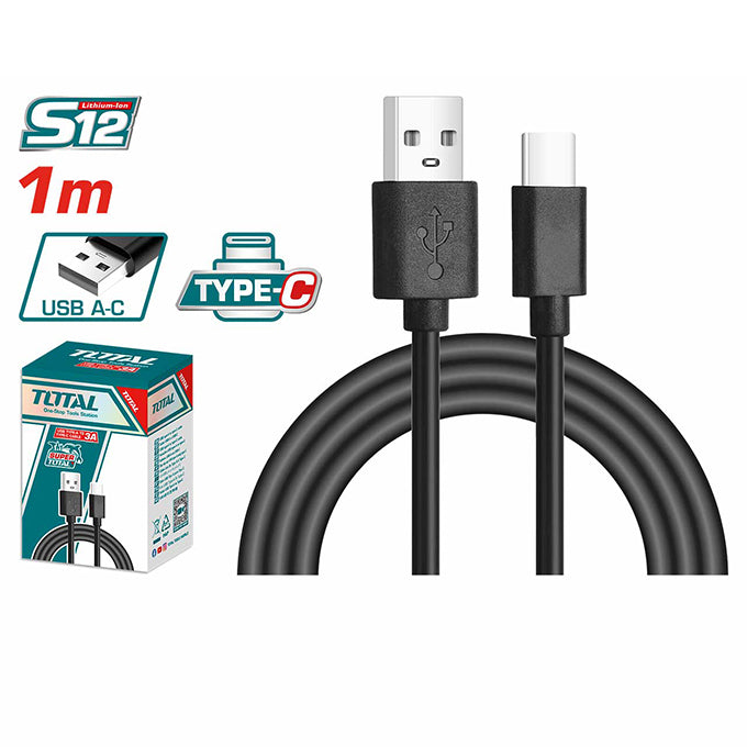 TOTAL TIUCC01 USB Cable Type-A to Type-C | كابل يو اس بي تايب سي 1 متر