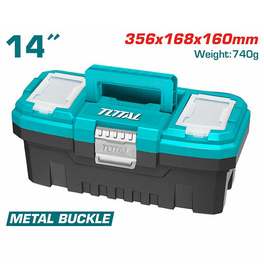 TOTAL TPBX0142 Plastic Tool Box 14" | صندوق عده بلاستيك 14 بوصه بقفل معدن