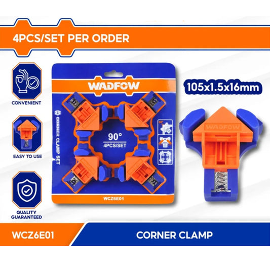 WADFOW WCZ6E01 Corner clamp set 4 PCs | طقم كلامب لتجميع الزوايا 90 درجه 4 قطع