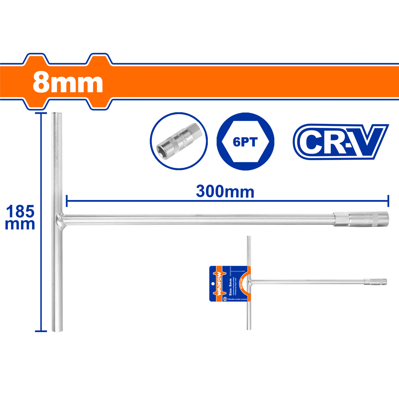 WADFOW WTH1108 T-HANDLE SOCKET WRENCH 10mm | مفتاح بيبه 10 مم حرف تي