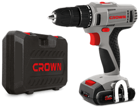 CROWN CT21055L-1.5 BMC Cordless drill 14.4V/1.5Ah/30Nm | شنيور 2 بطارية 14.4 فولت كراون