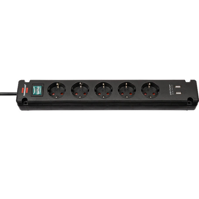 brennenstuhl Bremounta power strip 5-fold with 2 USB charging sockets 1150660315 | USB مشترك كهربائي بلاستيك عالي الجوده 3 متر 5 مخرج مع 2 مخرج