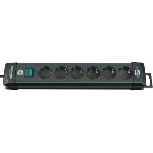 brennenstuhl Premium-Line power strip 6-way black 3m 1951160100 | مشترك كهربائي بلاستيك عالي الجوده 3 متر 6 مخرج صناعة ألمانية