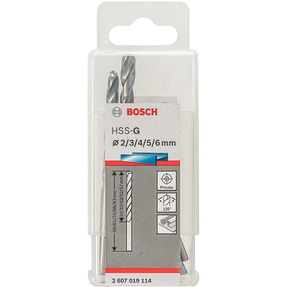 BOSCH 2607019114 HSS TWIST DRILL BIT GROUND SET, MINI X-LINE, 5-PIECE