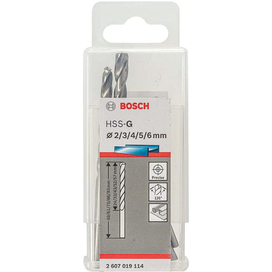 مجموعة مثقاب تويست من BOSCH 2607019114 HSS، MINI X-LINE، 5 قطع