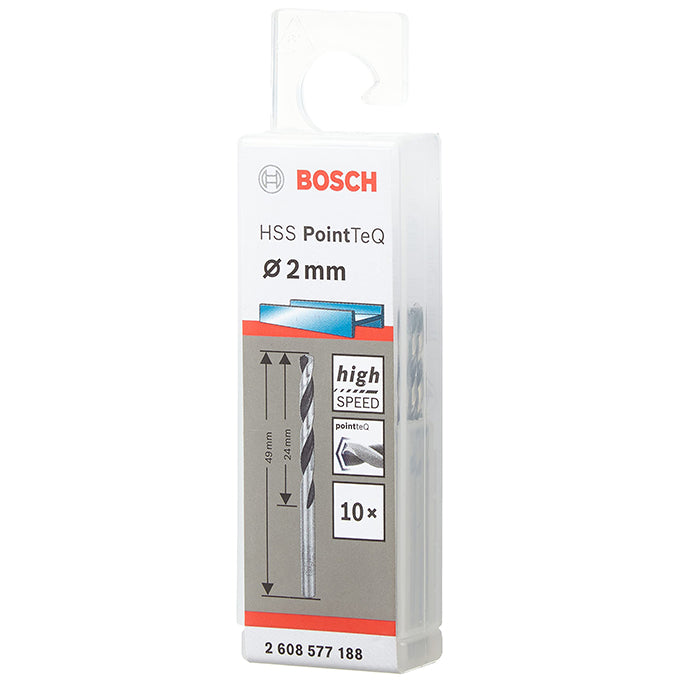 BOSCH 2608577188 POINTTEQ 2mm metal drill bits 10PCs | علبة بنط حدادي بونتيك 2 مم 10 قطع