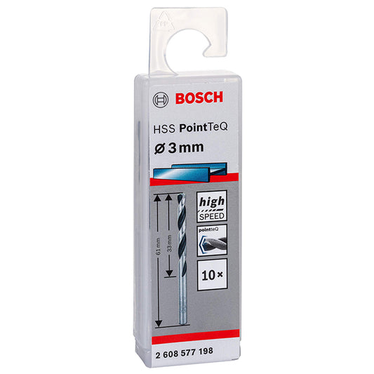 BOSCH 2608577198 POINTTEQ 3mm metal drill bits 10PCs | علبة بنط حدادي بونتيك 3 مم 10 قطع