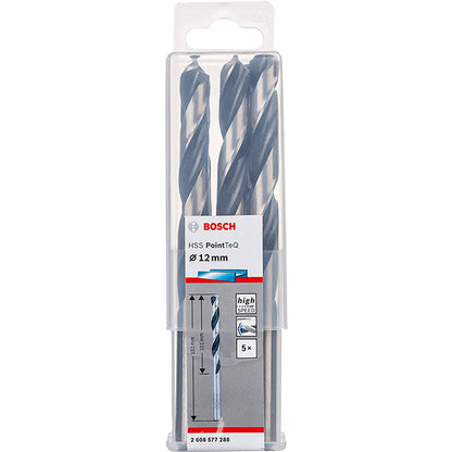 BOSCH 2608577288 POINTTEQ 12mm metal drill bits 5PCs | علبة بنط حدادي بونتيك 12 مم 5 قطع