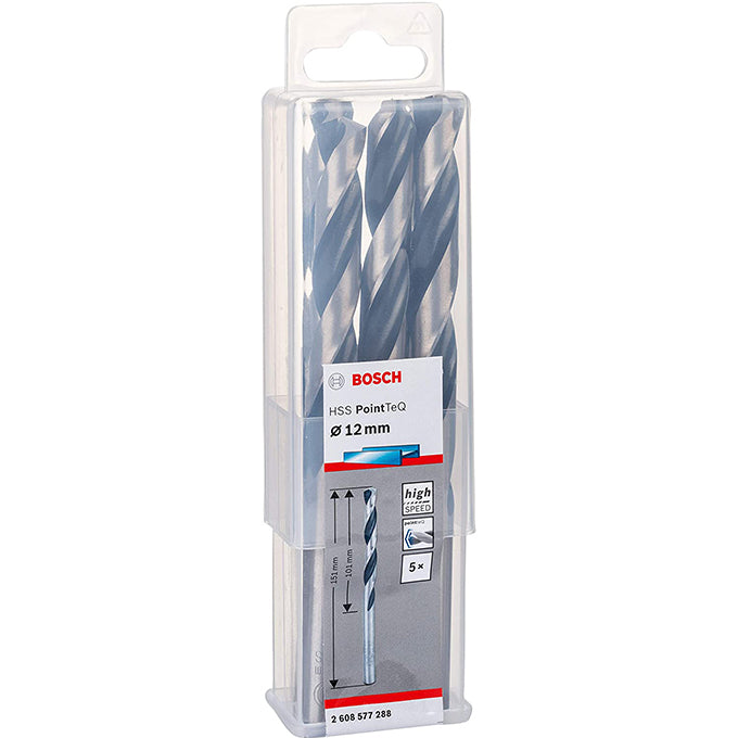 BOSCH 2608577288 POINTTEQ 12mm metal drill bits 5PCs | علبة بنط حدادي بونتيك 12 مم 5 قطع