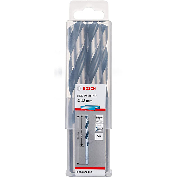 BOSCH 2608577298 POINTTEQ 13mm metal drill bits 5PCs | علبة بنط حدادي بونتيك 13 مم 5 قطع