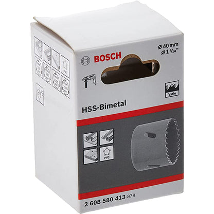 BOSCH 2608580413 HSS bi-metal holesaw for standard adapters | بنطة منشارية للحديد و الخشب و البلاستيك 40 مم