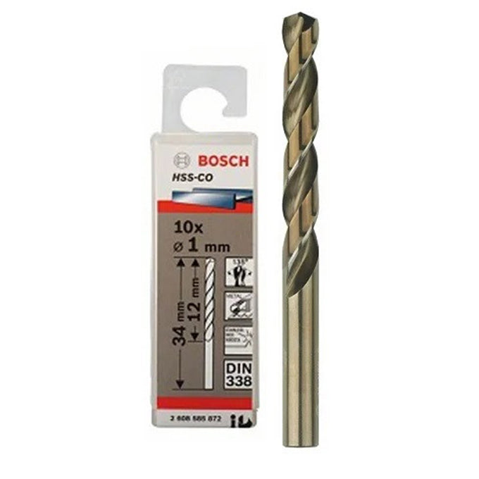 BOSCH 2608585872 HSS-CO 1mm metal drill bits 10 PCs | علبة بنط حدادي كوبلت 1 مم 10 قطع