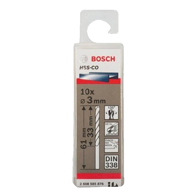 BOSCH 2608585876 HSS-CO 3mm metal drill bits 10 PCs | علبة بنط حدادي كوبلت 3 مم 10 قطع