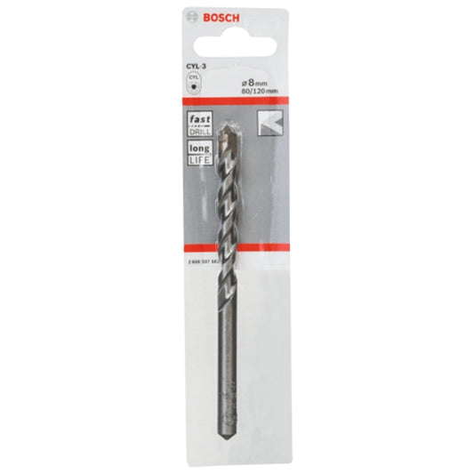 BOSCH 2608597660 Cyl-3 Silver Percussion Drill Bit 6X100 mm