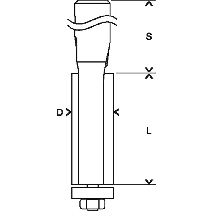 BOSCH 2608628347 Laminate trim bit, 8 mm, 12.7x13x56 | بنطة راوتر لشطف الحواف- كعب 8 مم