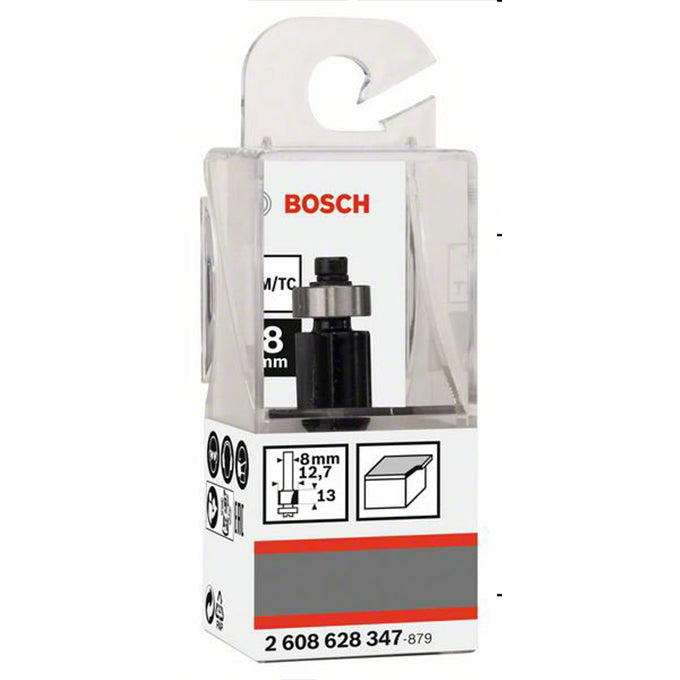 BOSCH 2608628347 Laminate trim bit, 8 mm, 12.7x13x56 | بنطة راوتر لشطف الحواف- كعب 8 مم