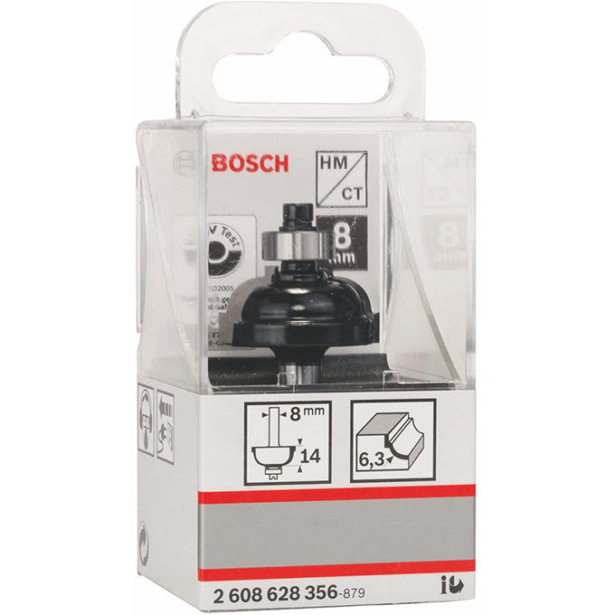 BOSCH 2608628356 Profile Cutter bit, 8mm, 6.3x28.5x14x54 | بنطة راوتر لنقش حواف الخشب - قطر 8 مم