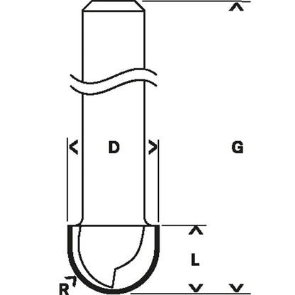 BOSCH 2608628367 Core box bit, 8mm, 4x8x9.5x40 | بنطة راوتر لتخديد التجاويف الدائريه - كعب 8 مم