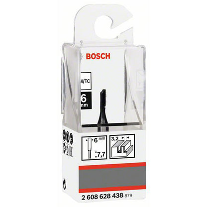 BOSCH 2608628438 Straight bit, 6 mm, 3.2x7.7x51 | بنطة راوتر للتجاويف المستقيمة - كعب 6 مم