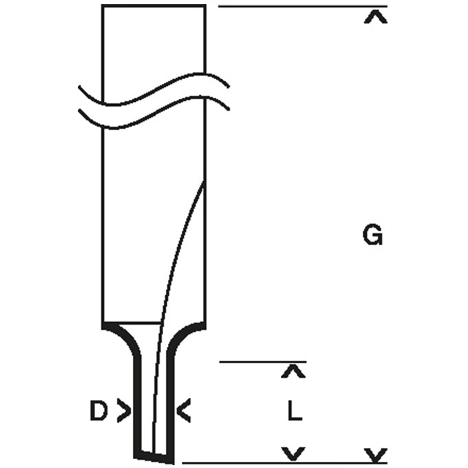 BOSCH 2608628438 Straight bit, 6 mm, 3.2x7.7x51 | بنطة راوتر للتجاويف المستقيمة - كعب 6 مم