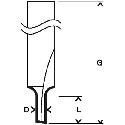 BOSCH 2608628438 Straight bit, 6 mm, 3.2x7.7x51 | بنطة راوتر للتجاويف المستقيمة - كعب 6 مم